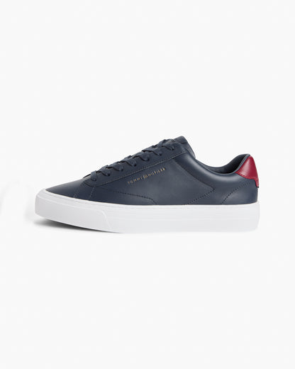 Tommy Hilfiger Premium Dress Nappa Leather Mens Cupsole Trainers - Desert Sky/Red | CHO | Designer Mens Trainers