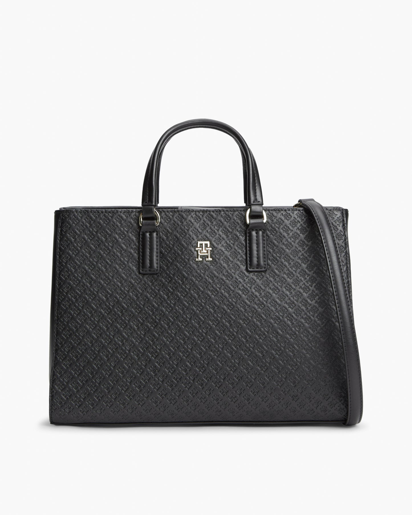 Tommy Hilfiger TH Daily Mono Womens Satchel Bag - Black | CHO | Designer Womens Shoulder Bags