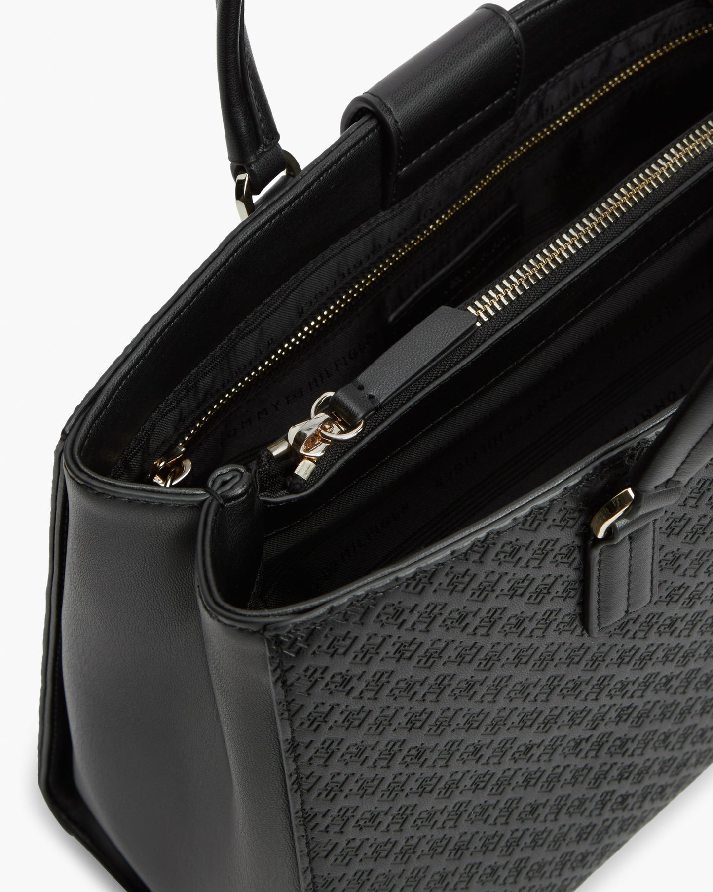 Tommy Hilfiger TH Daily Mono Womens Satchel Bag - Black | CHO | Designer Womens Shoulder Bags