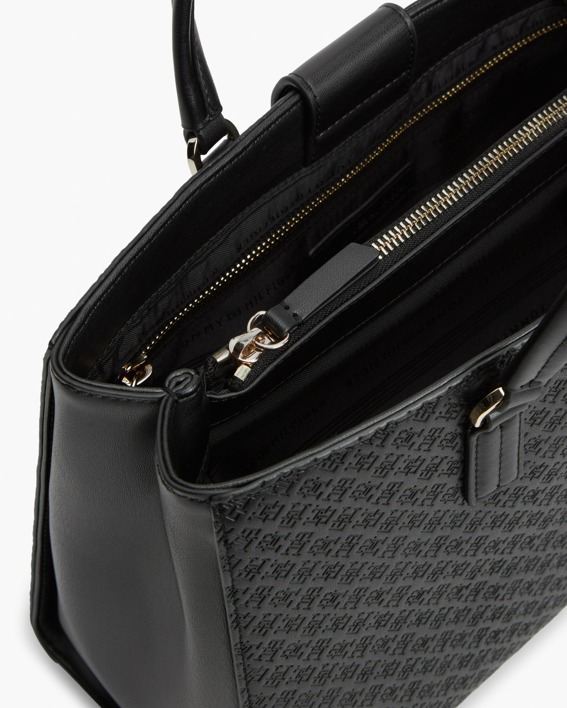 Tommy Hilfiger TH Daily Mono Womens Satchel Bag - Black | CHO | Designer Womens Shoulder Bags