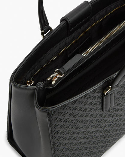 Tommy Hilfiger TH Daily Mono Womens Satchel Bag - Black | CHO | Designer Womens Shoulder Bags