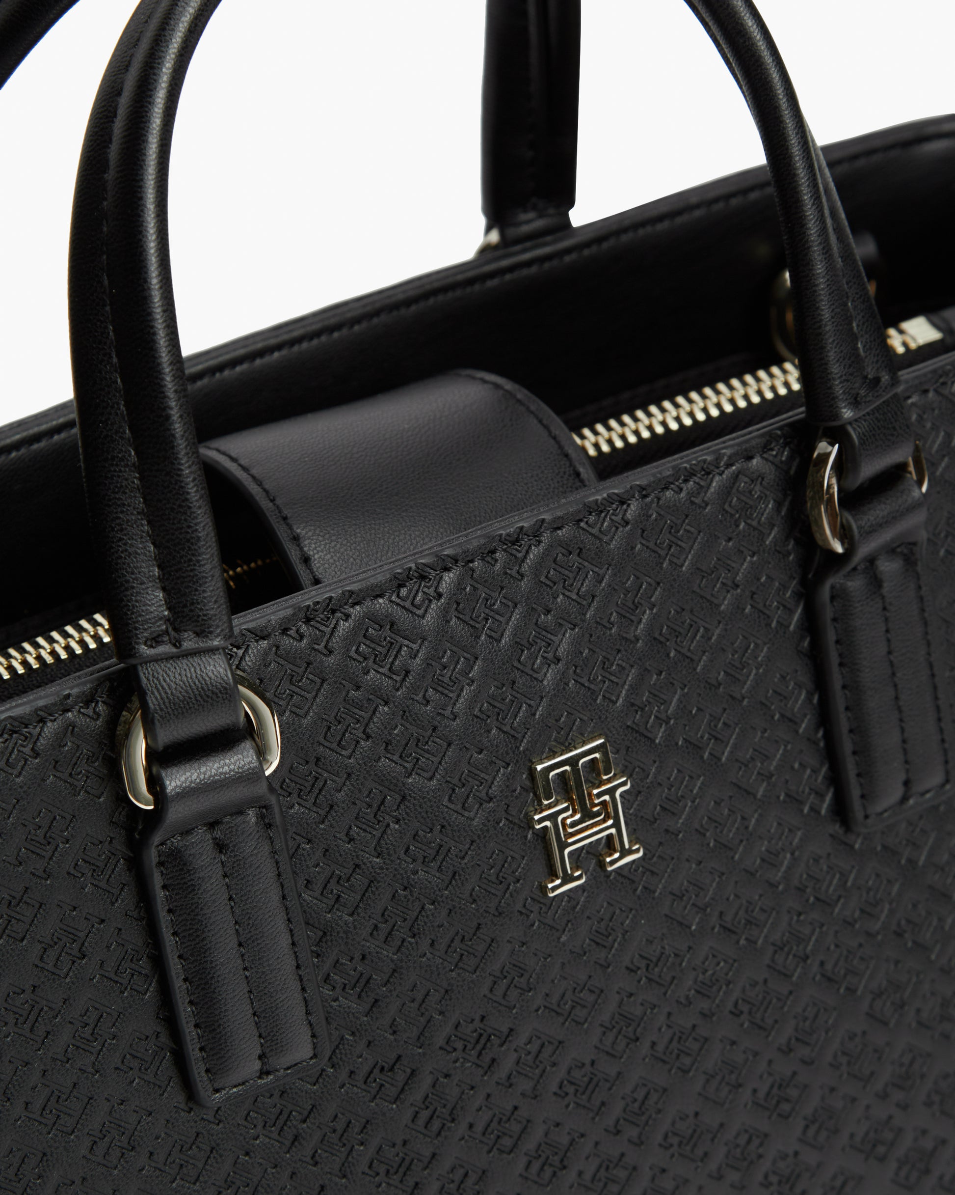 Tommy Hilfiger TH Daily Mono Womens Satchel Bag - Black | CHO | Designer Womens Shoulder Bags
