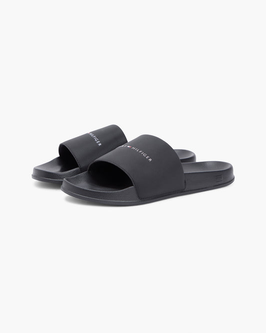 Tommy Hilfiger Core TH Mens Pool Sliders - Black