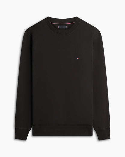 Tommy Hilfiger Essential Mens Terry Cotton Crew Neck - Black | CHO | Designer Mens Sweatshirts