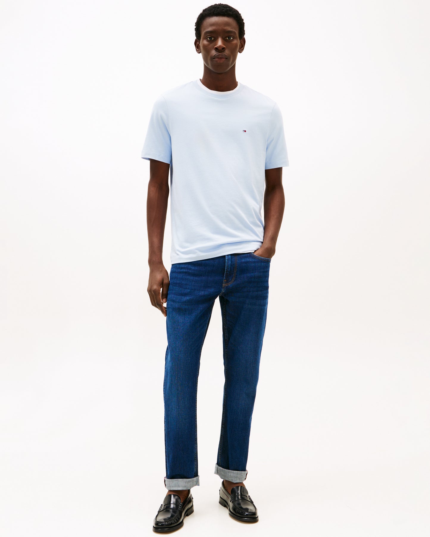 Tommy Hilfiger Essential Seasonal Regular Fit Solid Mens T-Shirt - Breezy Blue