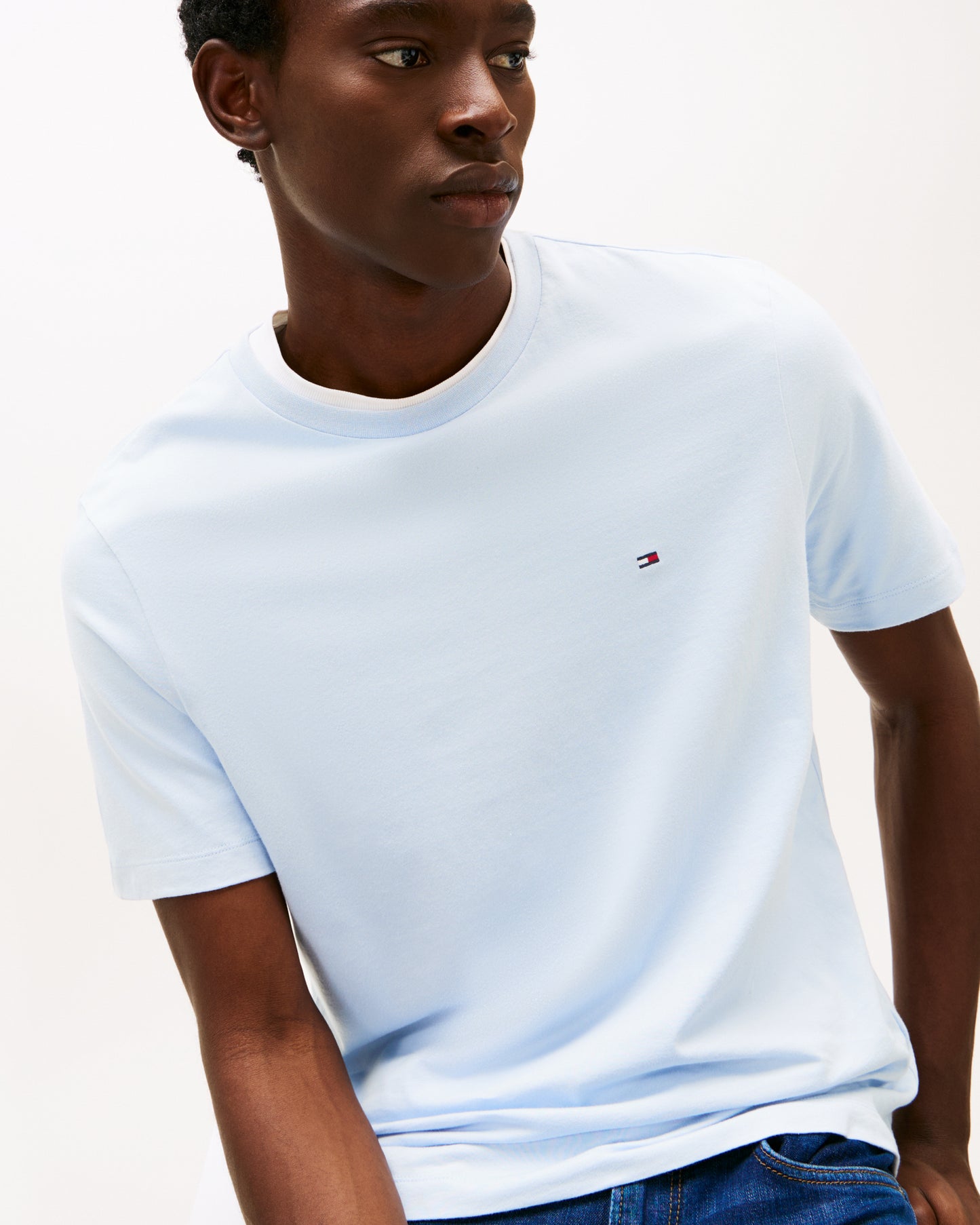 Tommy Hilfiger Essential Seasonal Regular Fit Solid Mens T-Shirt - Breezy Blue