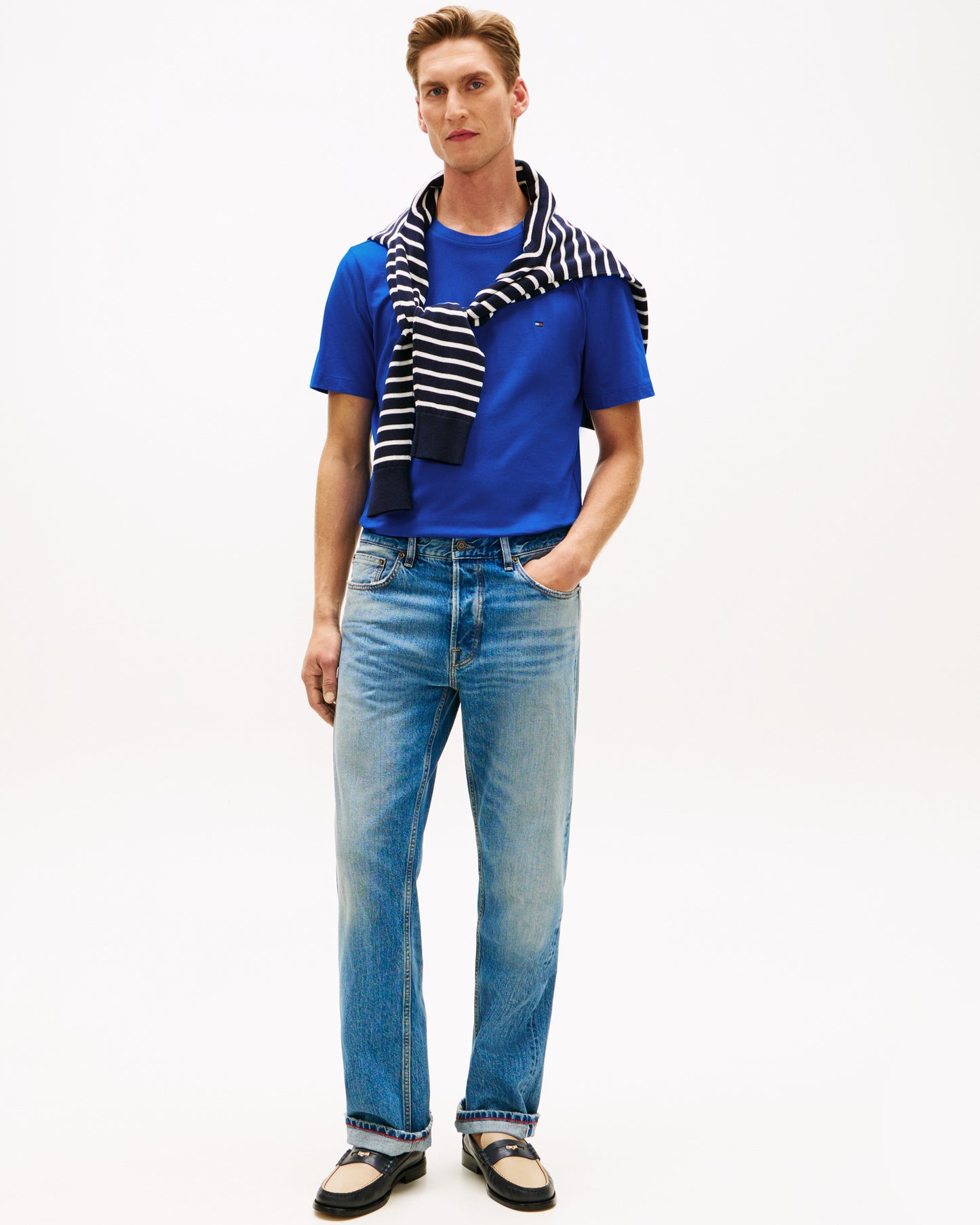 Tommy Hilfiger Essential Seasonal Regular Fit Solid Mens T-Shirt - Regal Blue | CHO | Designer Mens Short Sleeve T-Shirts & Tops