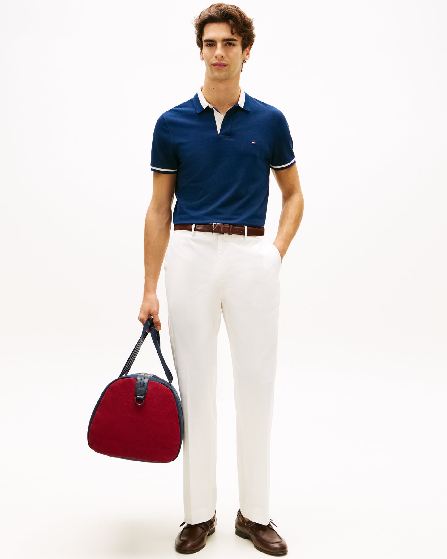 Tommy Hilfiger Contrast Collar Block Regular Fit Mens Polo - Carbon Navy