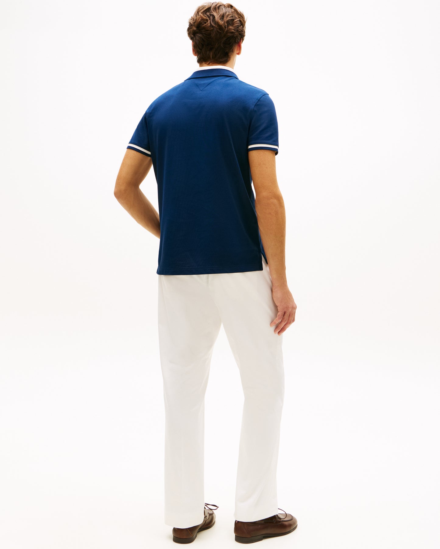 Tommy Hilfiger Contrast Collar Block Regular Fit Mens Polo - Carbon Navy