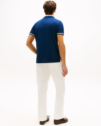 Tommy Hilfiger Contrast Collar Block Regular Fit Mens Polo - Carbon Navy