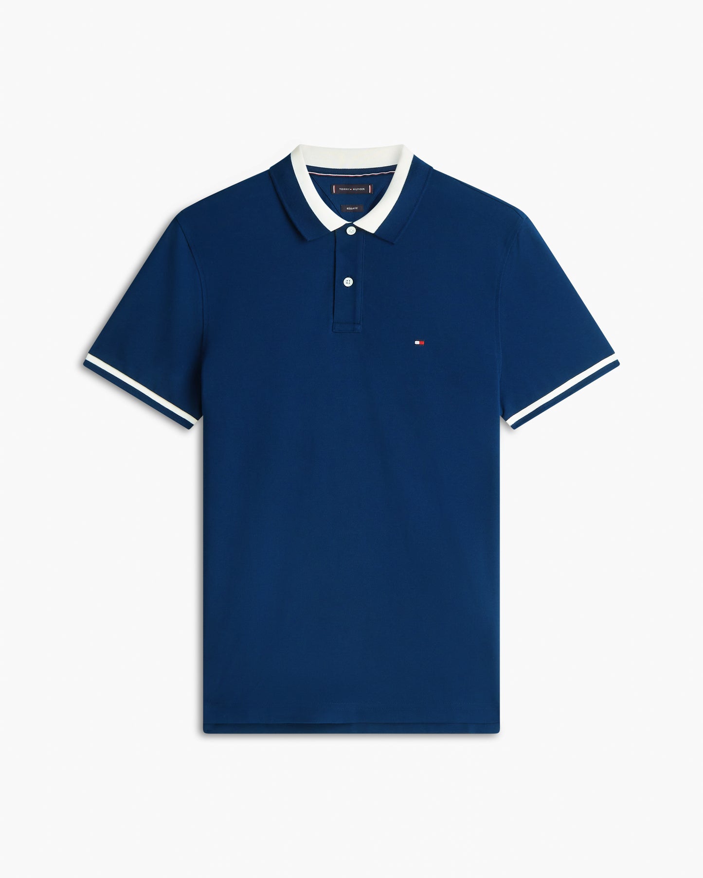 Tommy Hilfiger Contrast Collar Block Regular Fit Mens Polo - Carbon Navy