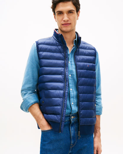 Tommy Hilfiger Mix Media Essential RWB Mens Gilet - Carbon Navy | CHO | Designer Mens Padded Gilets