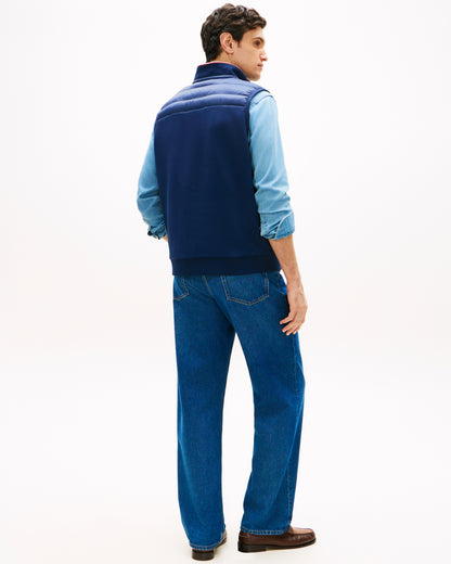 Tommy Hilfiger Mix Media Essential RWB Mens Gilet - Carbon Navy | CHO | Designer Mens Padded Gilets