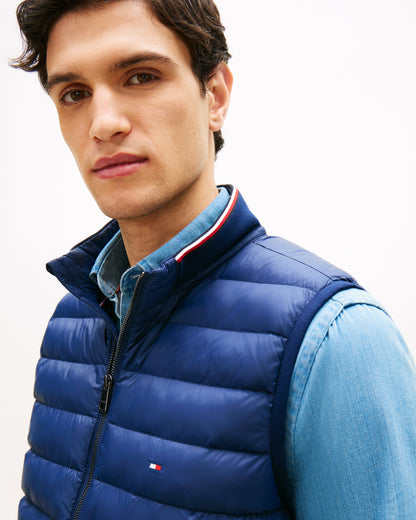 Tommy Hilfiger Mix Media Essential RWB Mens Gilet - Carbon Navy | CHO | Designer Mens Padded Gilets