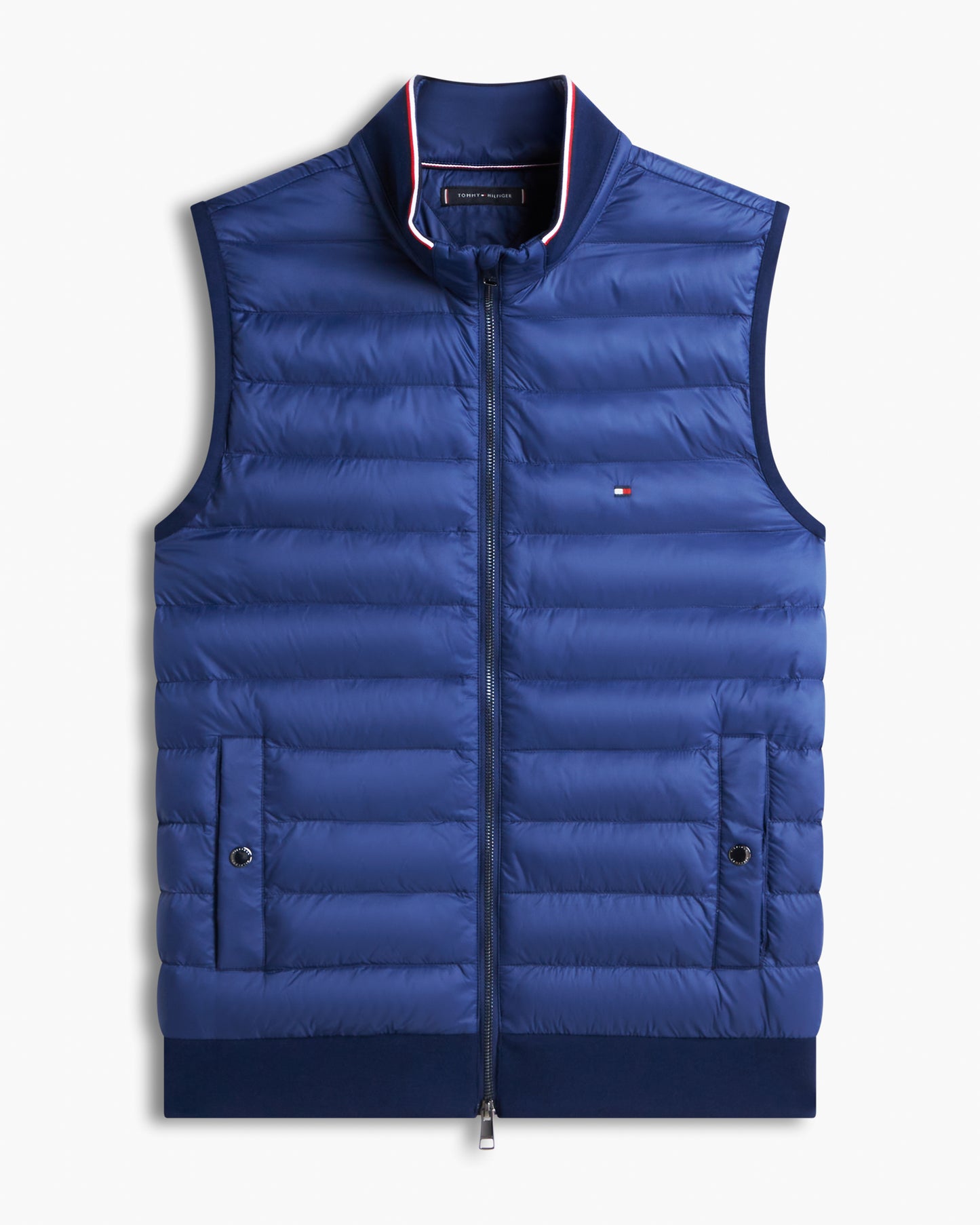 Tommy Hilfiger Mix Media Essential RWB Mens Gilet - Carbon Navy | CHO | Designer Mens Padded Gilets