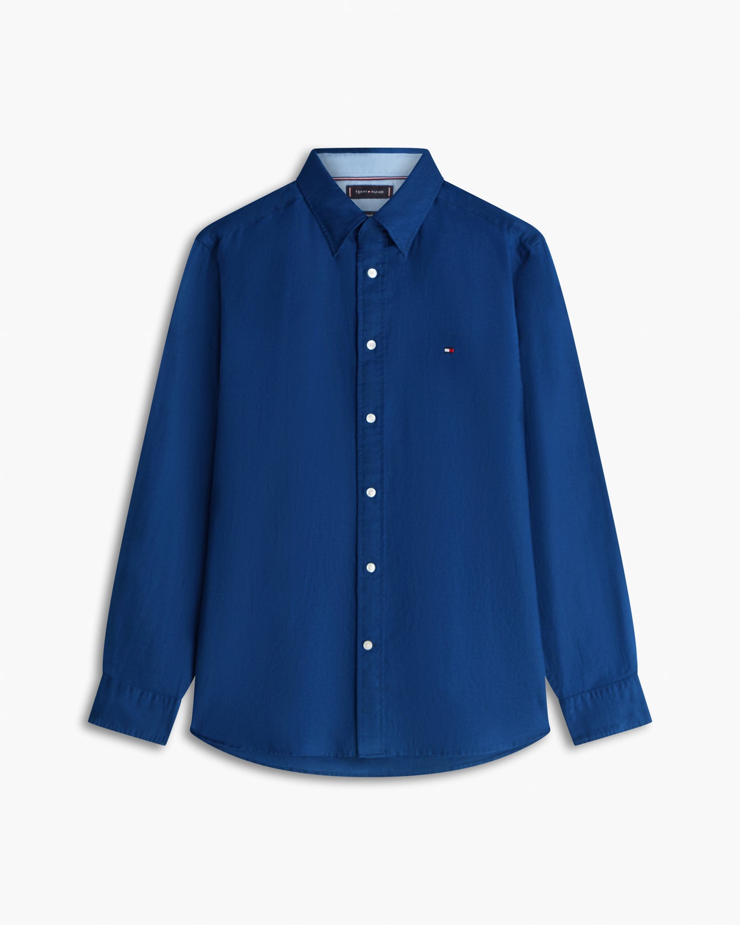 Tommy Hilfiger Linen Blend Solid Mens Long Sleeve Shirt - Carbon Navy