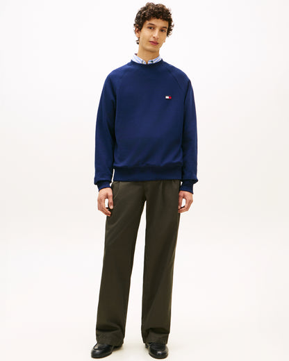 Tommy Hilfiger Tommy Flag Elevated Mens Sweatshirt - Carbon Navy | CHO | Designer Mens Sweatshirts