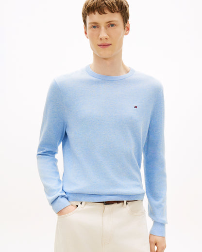 Tommy Hilfiger Essential Cotton Crew Neck Mens Sweatshirt - Vessel Blue Heather