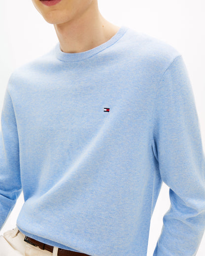 Tommy Hilfiger Essential Cotton Crew Neck Mens Sweatshirt - Vessel Blue Heather