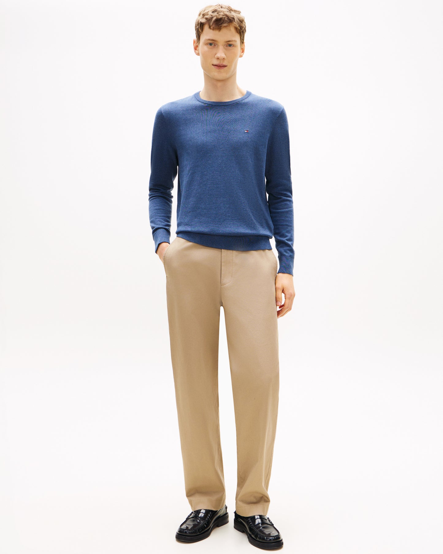 Tommy Hilfiger Essential Cotton Crew Neck Mens Sweatshirt - Aegean Sea Heather