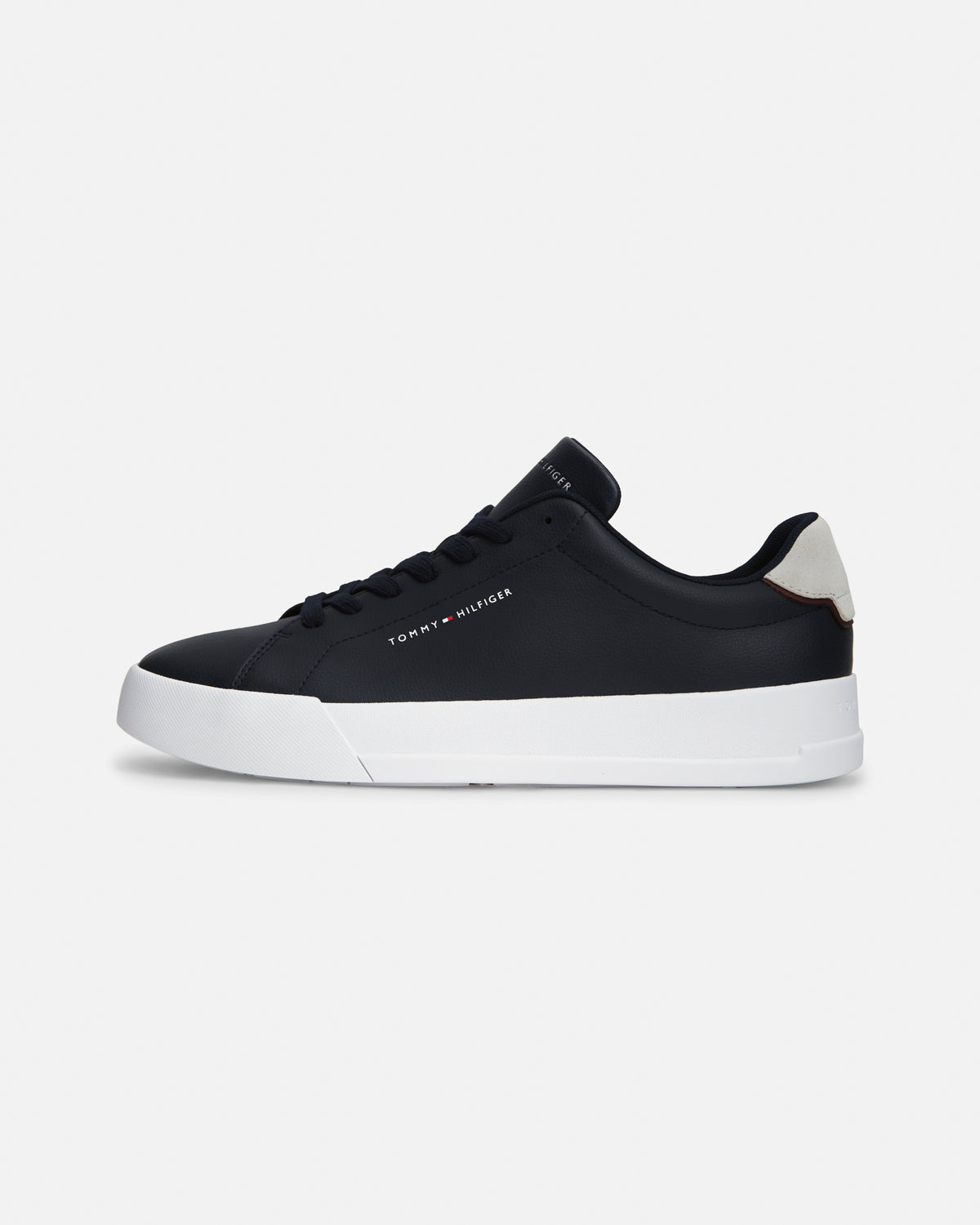Tommy Hilfiger Court Leather Detailed Mens Trainer - Desert Sky | CHO | Designer Mens Trainers