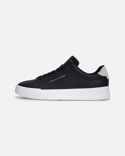 Tommy Hilfiger Court Leather Detailed Mens Trainer - Desert Sky | CHO | Designer Mens Trainers