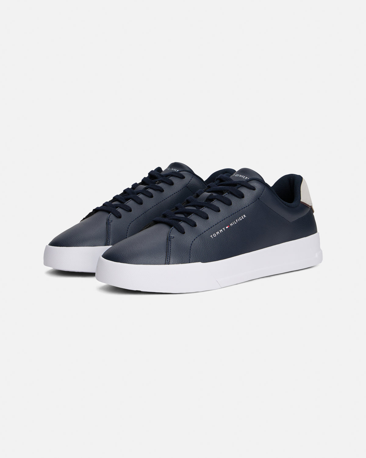 Tommy Hilfiger Court Leather Detailed Mens Trainer - Desert Sky | CHO | Designer Mens Trainers
