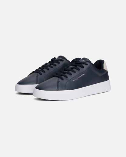 Tommy Hilfiger Court Leather Detailed Mens Trainer - Desert Sky | CHO | Designer Mens Trainers