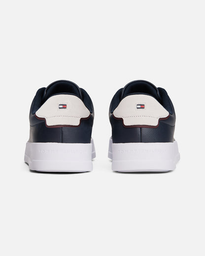 Tommy Hilfiger Court Leather Detailed Mens Trainer - Desert Sky | CHO | Designer Mens Trainers