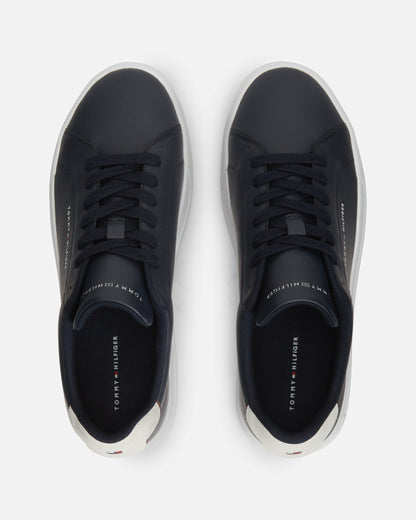 Tommy Hilfiger Court Leather Detailed Mens Trainer - Desert Sky | CHO | Designer Mens Trainers