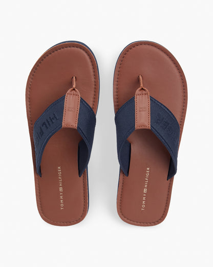 Tommy Hilfiger Leather Hilfiger Mens Beach Sandal - Desert Sky | CHO | Designer Mens Sandals