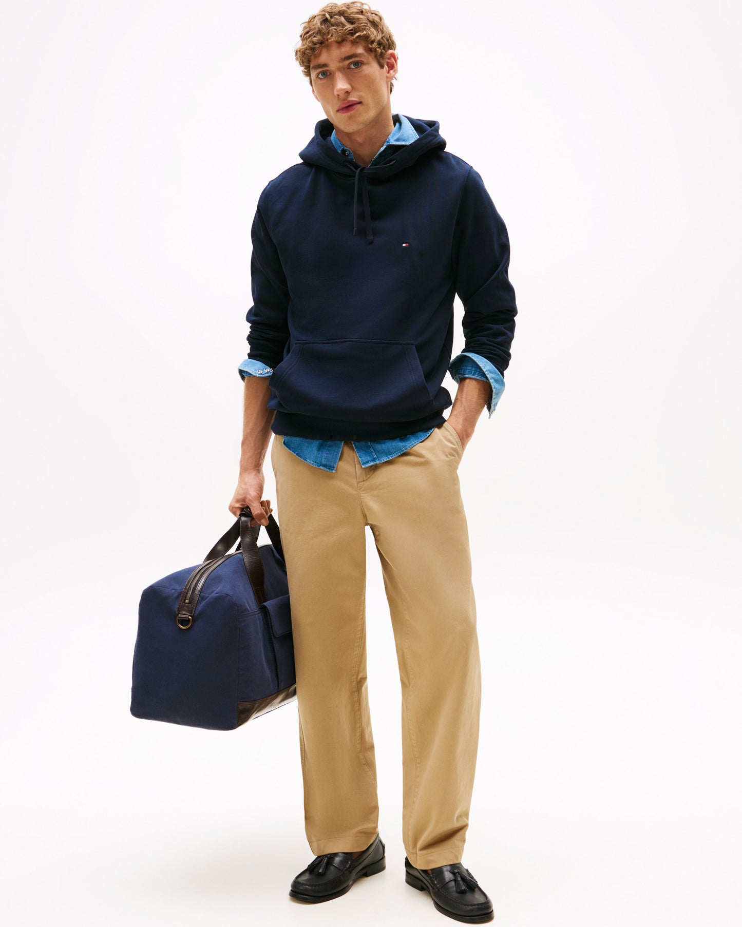 Tommy Hilfiger Essential Terry Mens Hoodie - Desert Sky