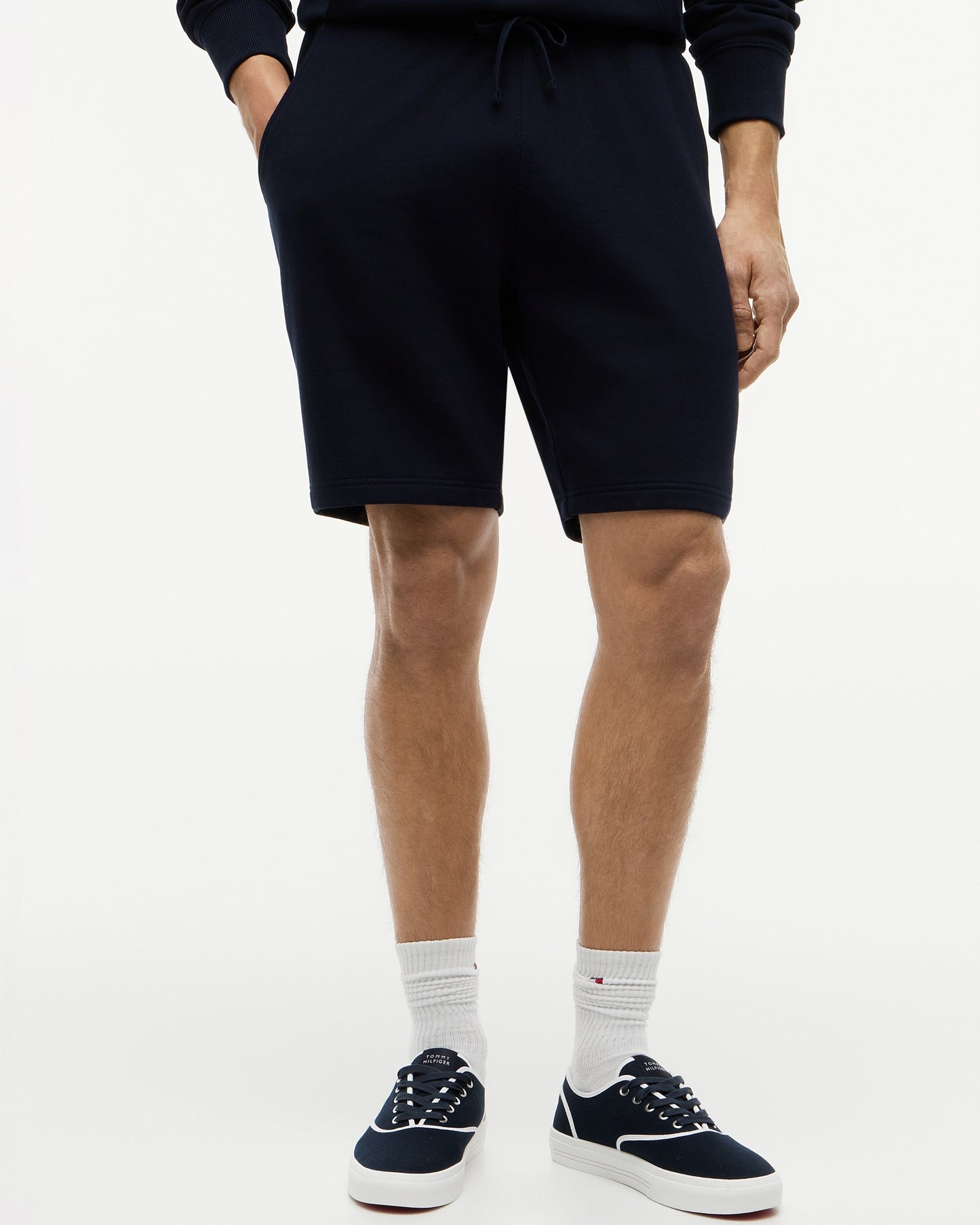 Tommy Hilfiger Essential Terry Mens Sweatshorts - Navy Blue | CHO | Designer Mens Tracksuit Shorts