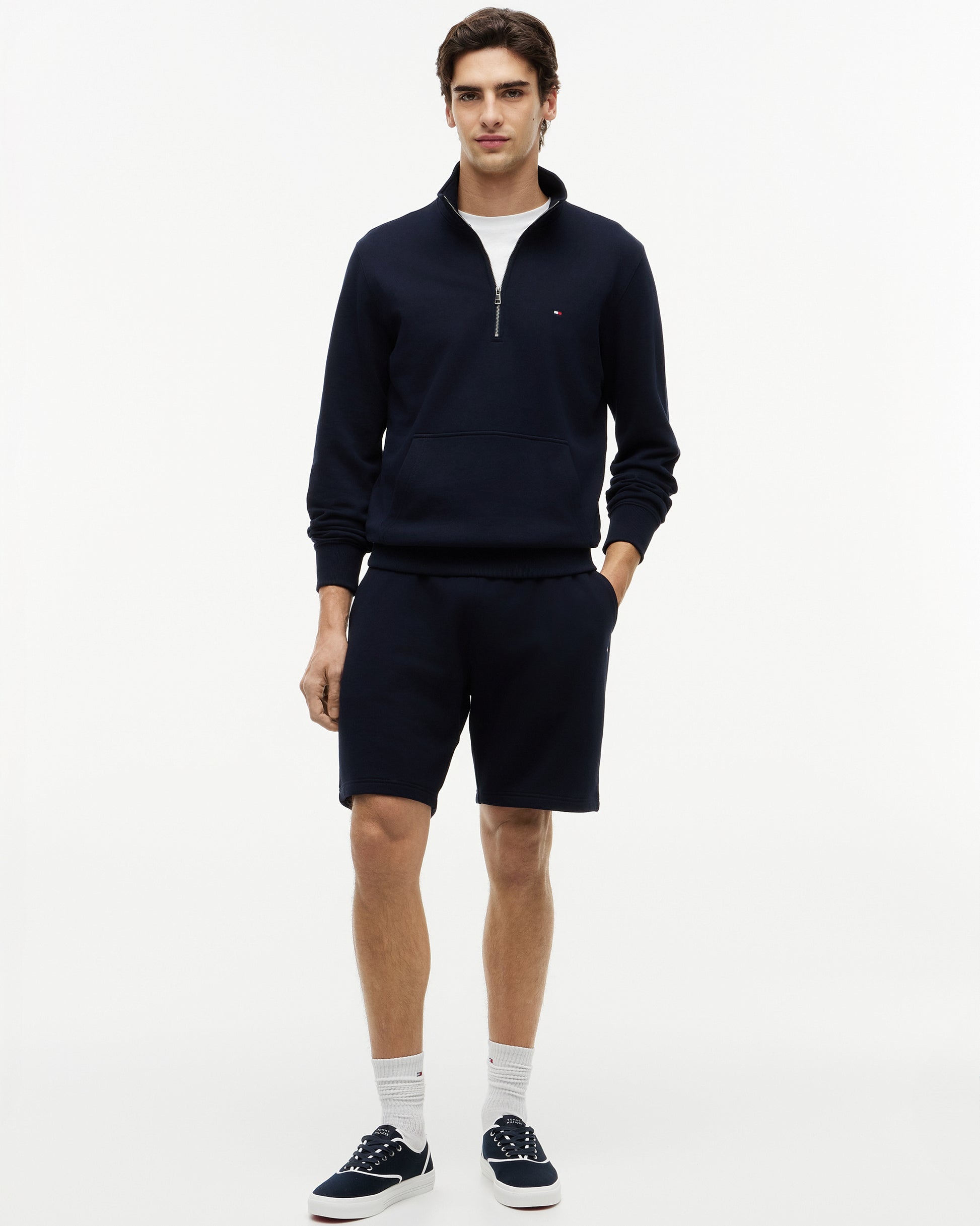 Tommy Hilfiger Essential Terry Mens Sweatshorts - Navy Blue | CHO | Designer Mens Tracksuit Shorts