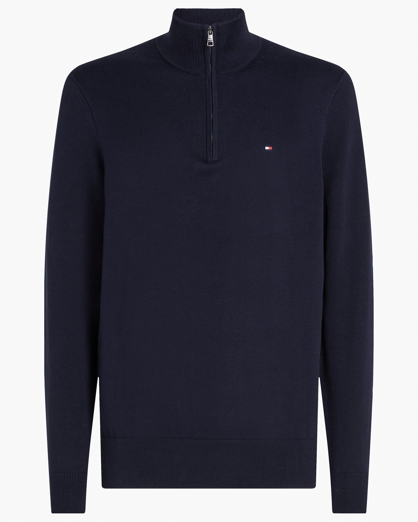 Tommy Hilfiger Essential Cotton 1/4 Zip Mock Mens Sweatshirt - Desert Sky