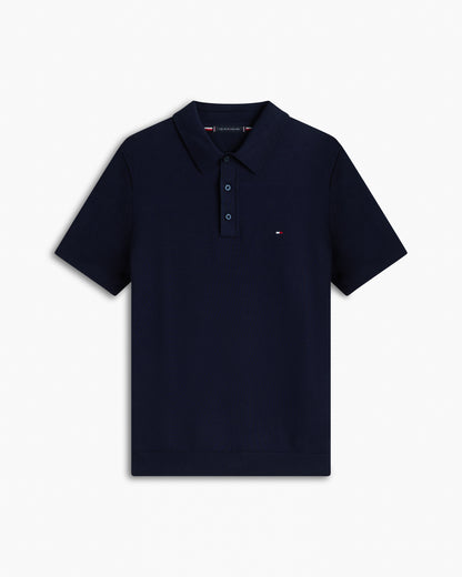 Tommy Hilfiger Essential Cotton Mens Knitted Polo - Desert Sky