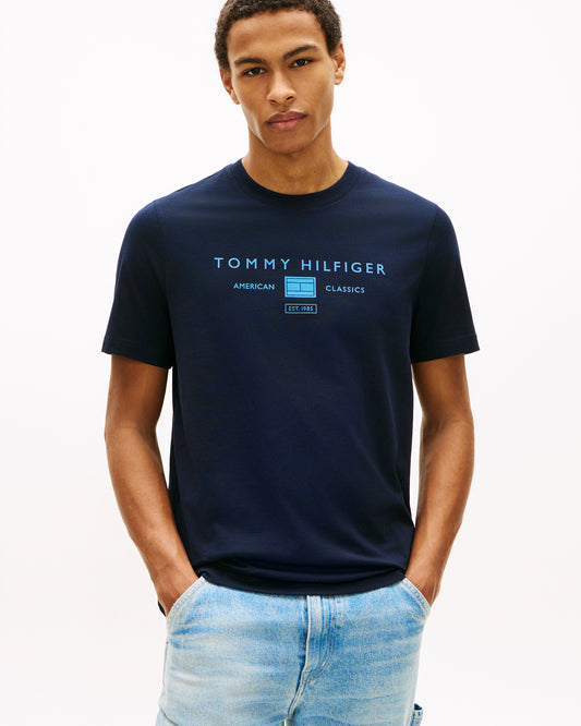 Tommy Hilfiger Brand Love Mono Stack Mens T-Shirt - Desert Sky