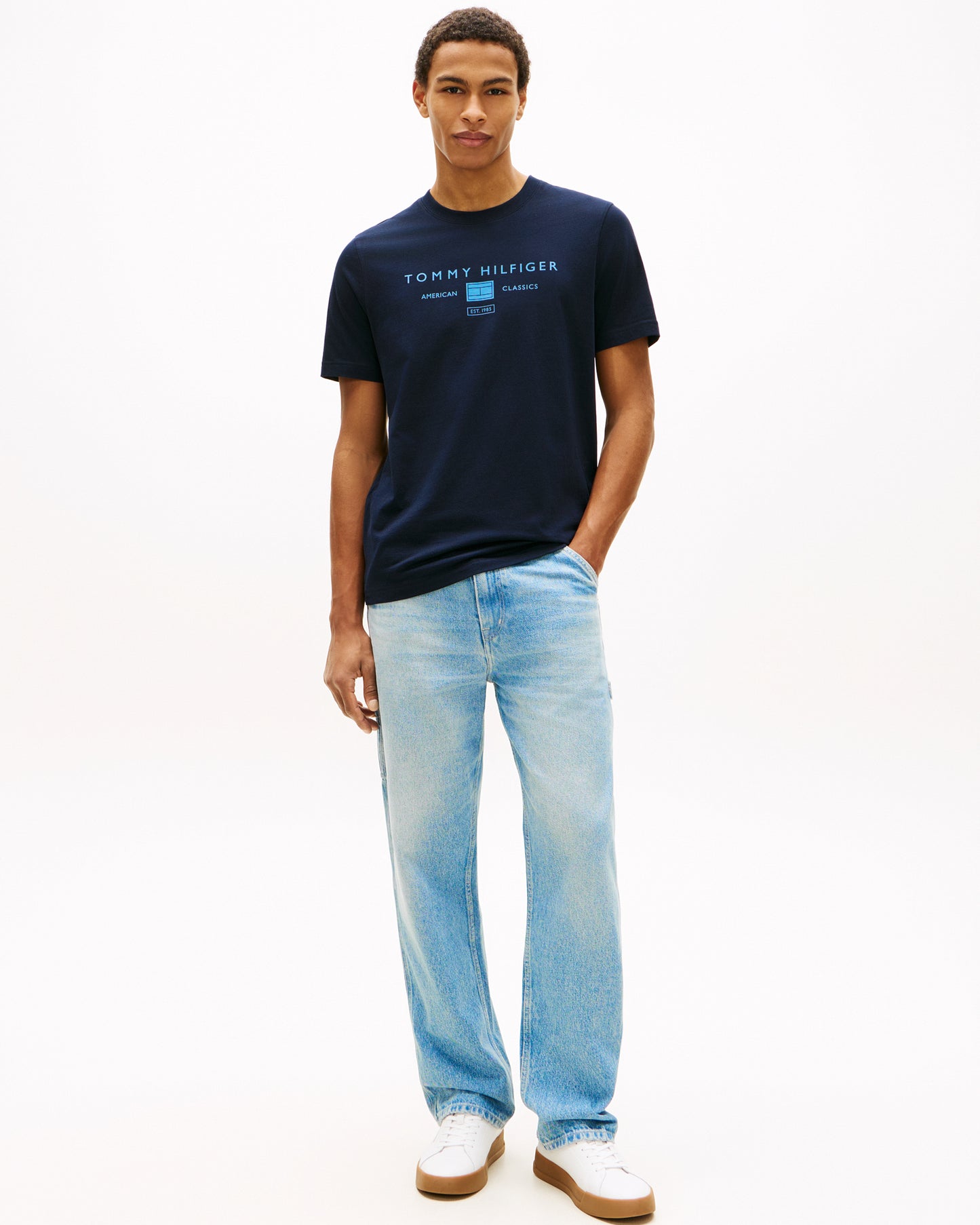 Tommy Hilfiger Brand Love Mono Stack Mens T-Shirt - Desert Sky