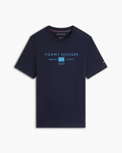 Tommy Hilfiger Brand Love Mono Stack Mens T-Shirt - Desert Sky