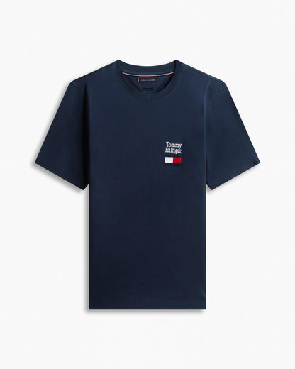 Tommy Hilfiger Brand Love Text Stack Mens T-Shirt - Desert Sky