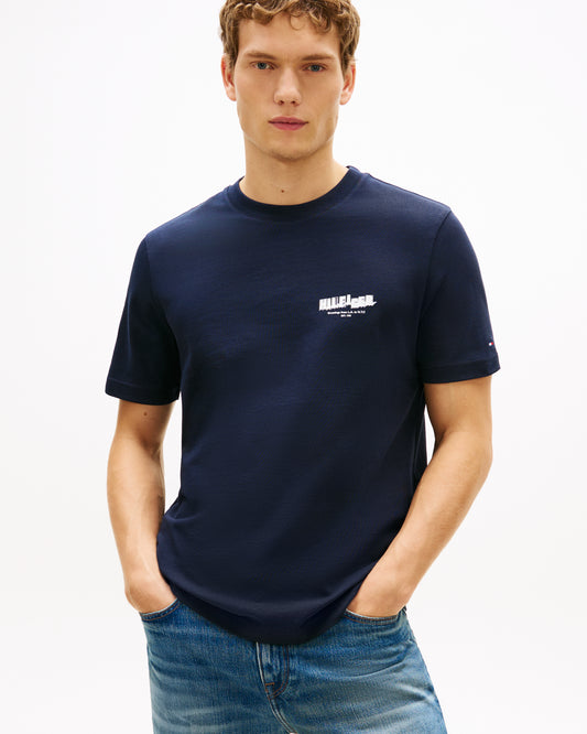 Tommy Hilfiger Photo Print Hilfiger Mens T-Shirt - Desert Sky | CHO | Designer Mens Short Sleeve T-Shirts & Tops
