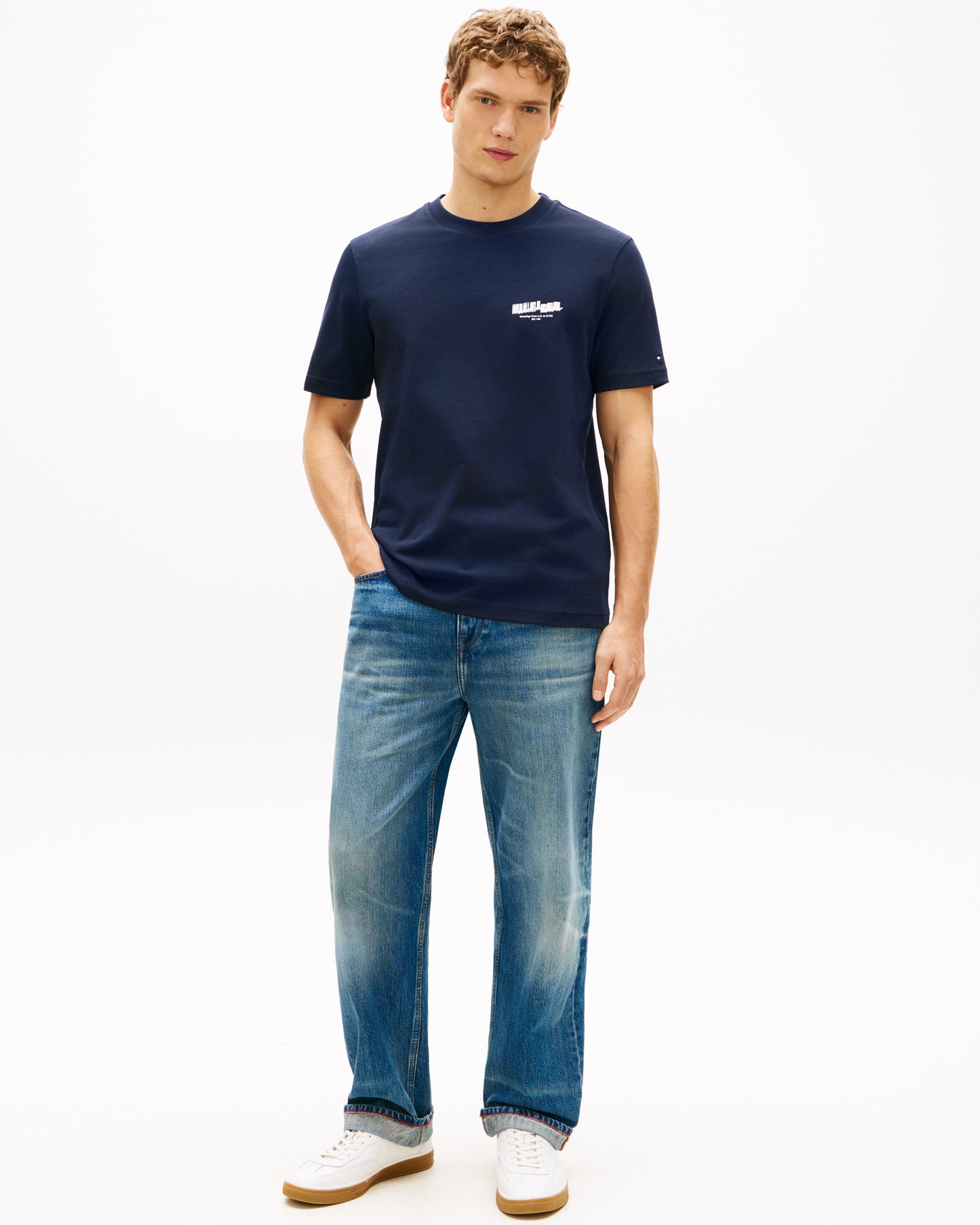 Tommy Hilfiger Photo Print Hilfiger Mens T-Shirt - Desert Sky | CHO | Designer Mens Short Sleeve T-Shirts & Tops