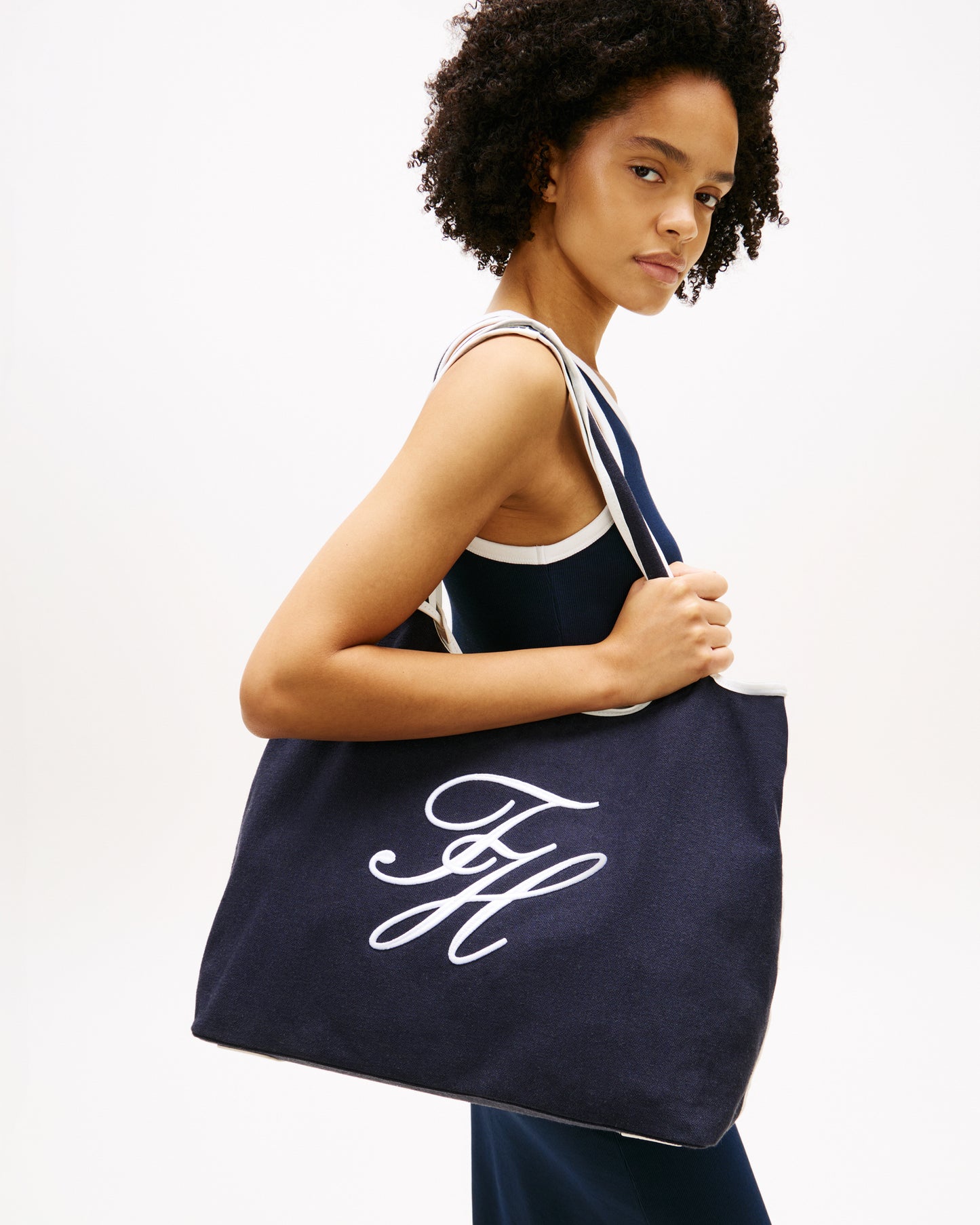 Tommy Hilfiger TH Summer Womens Tote Canvas - Space Blue/Canvas | CHO | Designer Womens Tote Bags