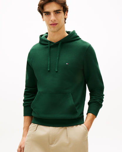 Tommy Hilfiger Essential Terry Mens Hoodie - Nocturnal Green | CHO | Designer Mens Pullover Hoodies