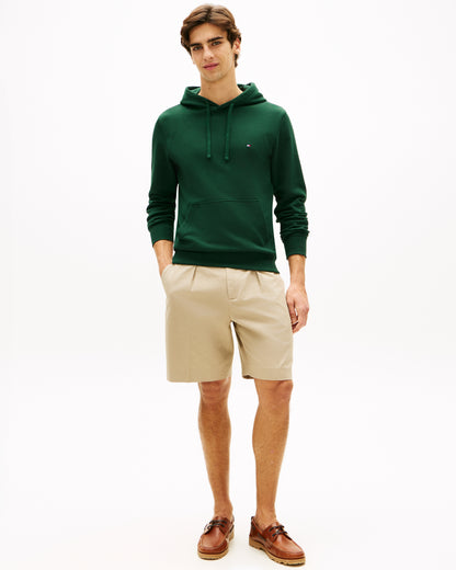 Tommy Hilfiger Essential Terry Mens Hoodie - Nocturnal Green | CHO | Designer Mens Pullover Hoodies