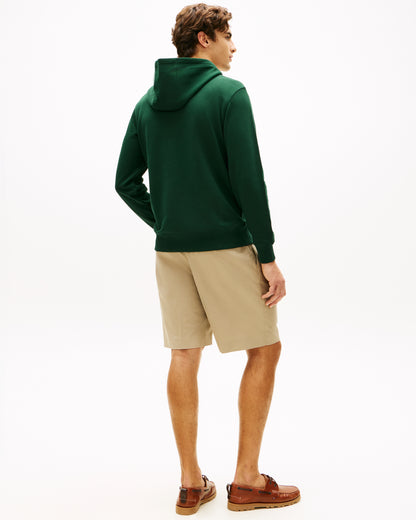 Tommy Hilfiger Essential Terry Mens Hoodie - Nocturnal Green | CHO | Designer Mens Pullover Hoodies