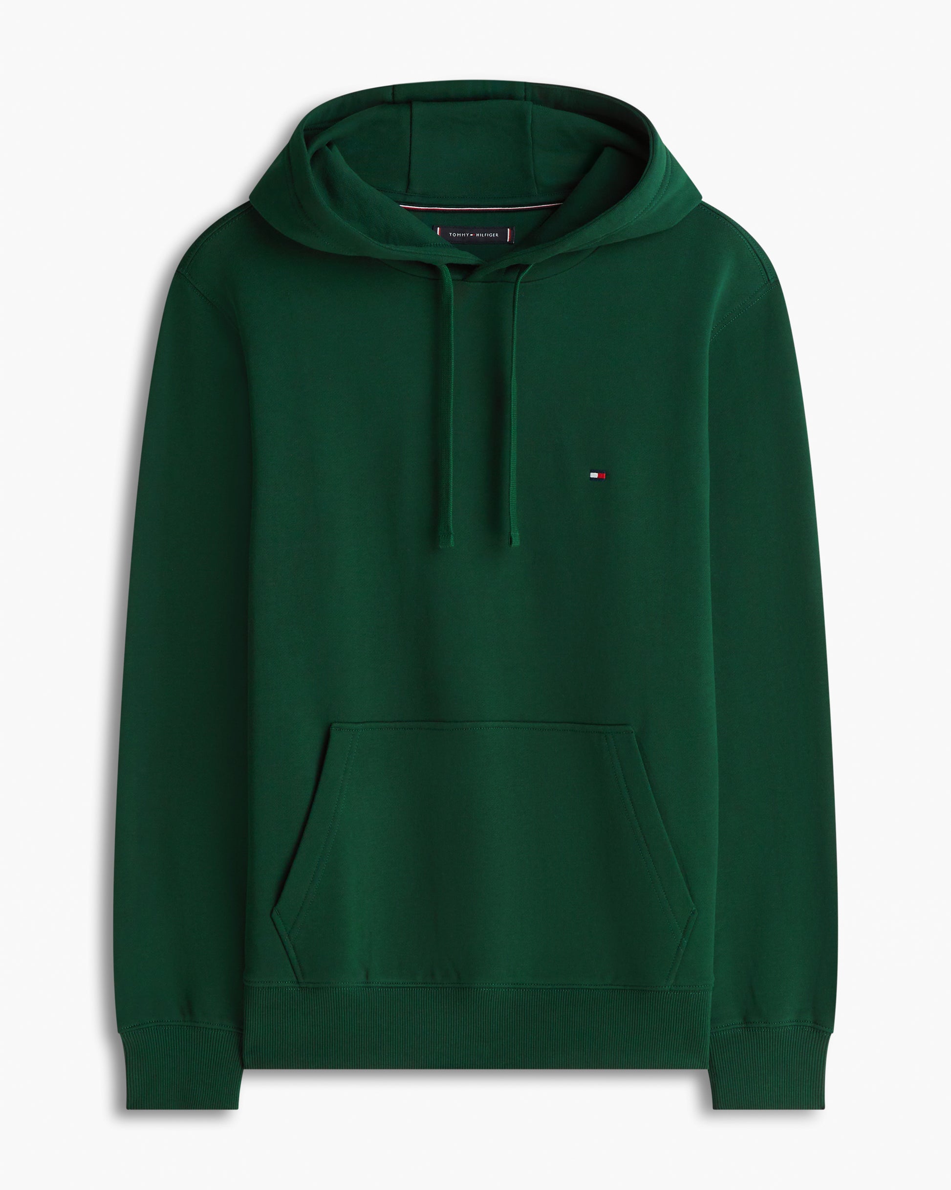 Tommy Hilfiger Essential Terry Mens Hoodie - Nocturnal Green | CHO | Designer Mens Pullover Hoodies
