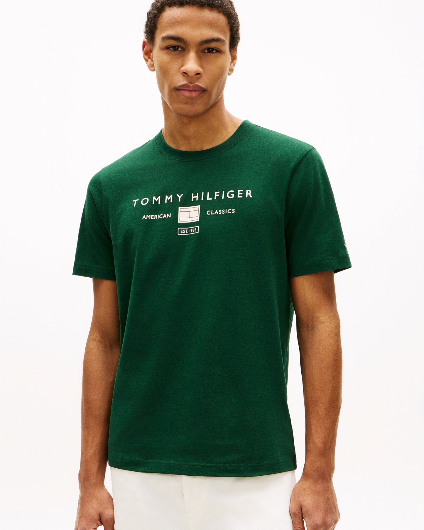 Tommy Hilfiger Brand Love Mono Stack Mens T-Shirt - Nocturnal Green