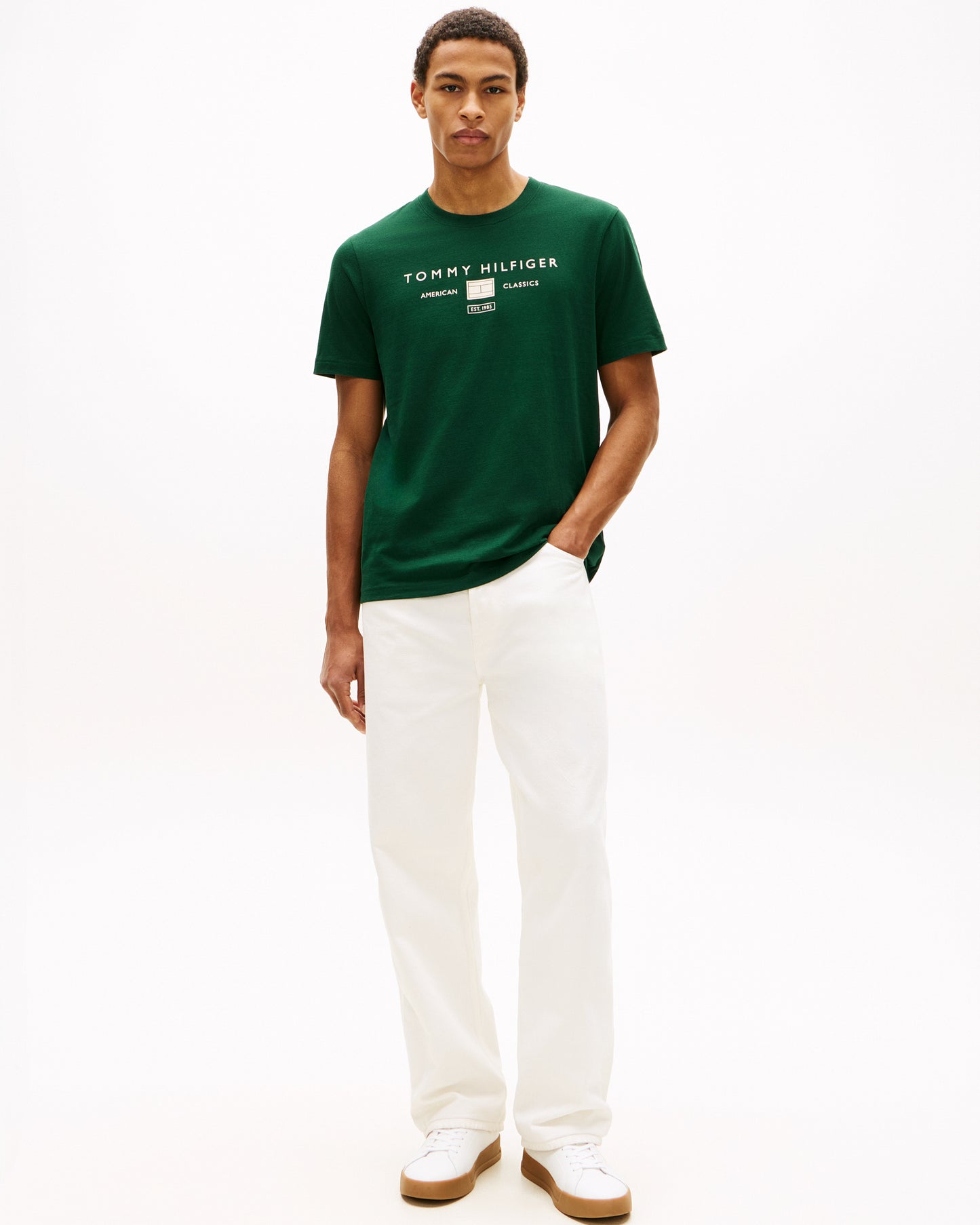 Tommy Hilfiger Brand Love Mono Stack Mens T-Shirt - Nocturnal Green