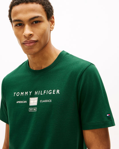 Tommy Hilfiger Brand Love Mono Stack Mens T-Shirt - Nocturnal Green